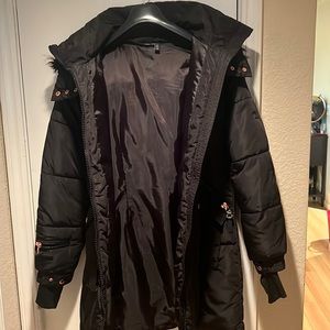 Black winter puffer jacket